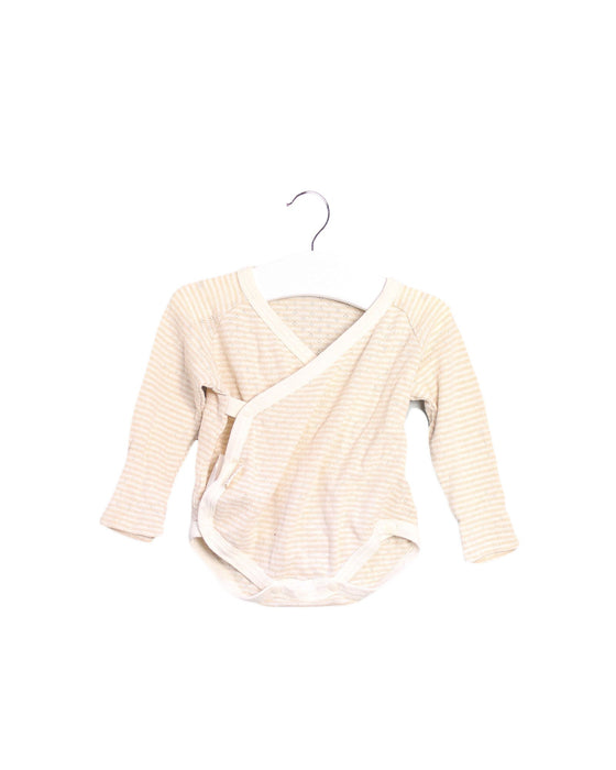A Beige Long Sleeve Bodysuits from Natures Purest in size 0-3M for girl. (Front View)