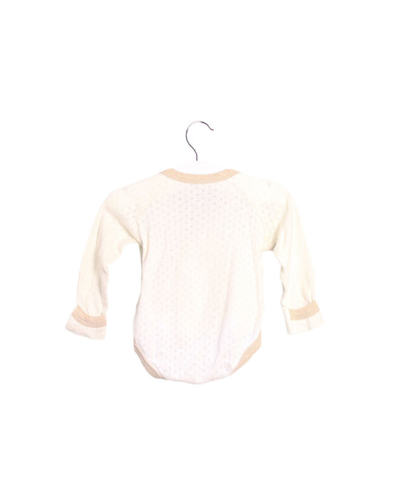 A Ivory Long Sleeve Bodysuits from Natures Purest in size 0-3M for girl. (Back View)