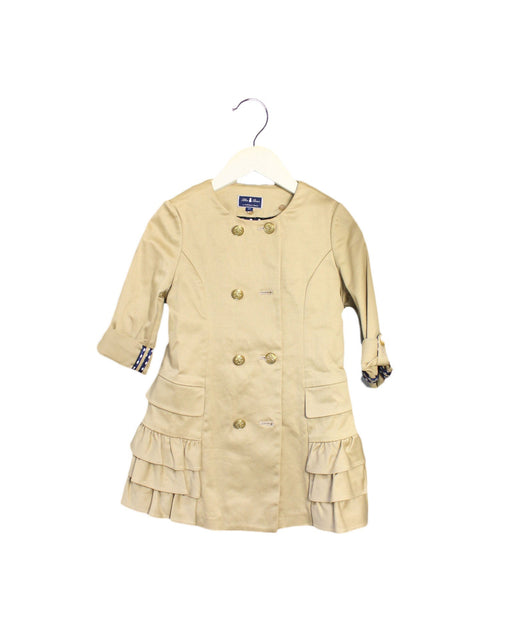 A Beige Coats from Nicholas & Bears in size 3T for girl. (Front View)