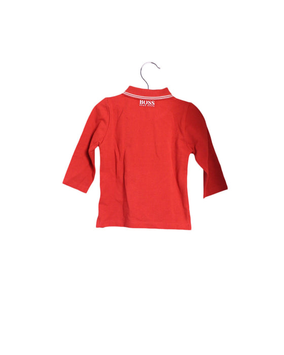 A Red Long Sleeve Polos from Boss in size 6-12M for boy. (Back View)