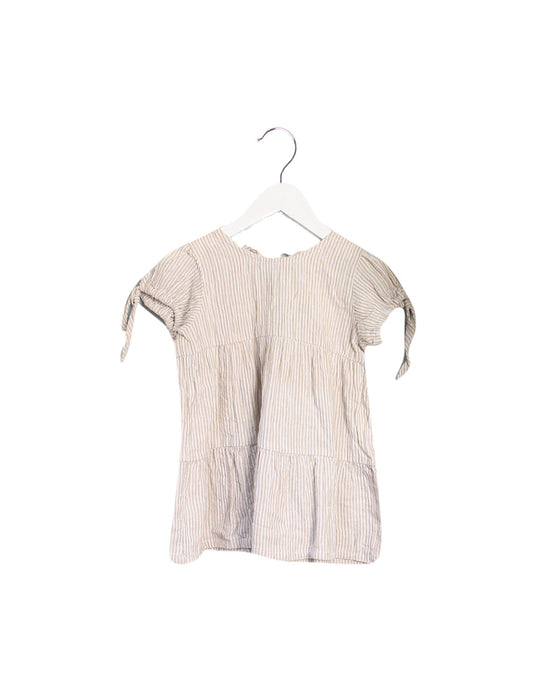 A Beige Short Sleeve Dresses from Seed in size 12-18M for girl. (Front View)