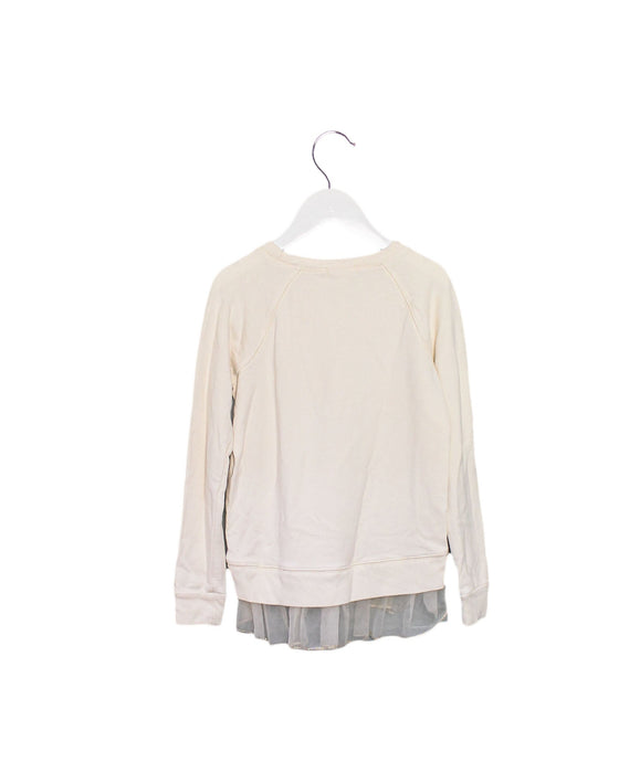 A Ivory Crewneck Sweatshirts from Crewcuts in size 6T for girl. (Back View)