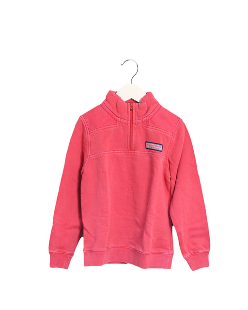 A Pink Zippered Sweatshirts from Vineyard Vines in size 6T for girl. (Front View)
