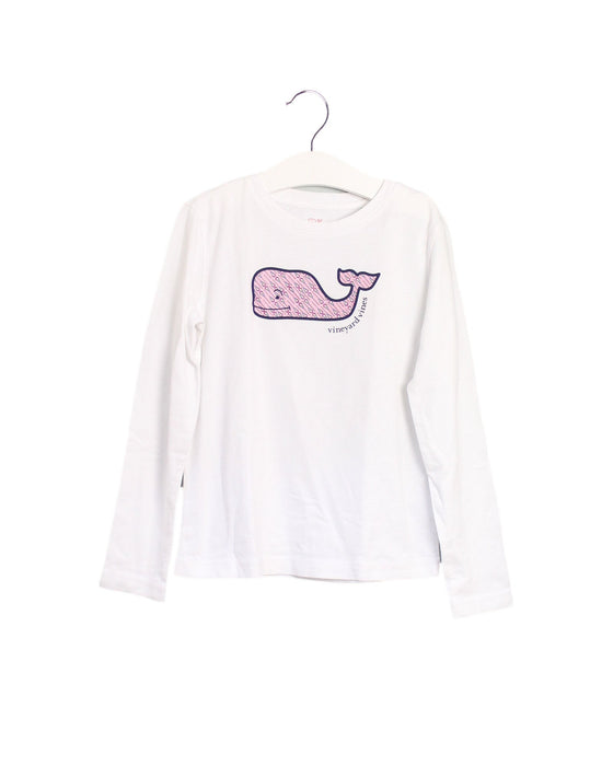 A White Long Sleeve Tops from Vineyard Vines in size 5T for girl. (Front View)
