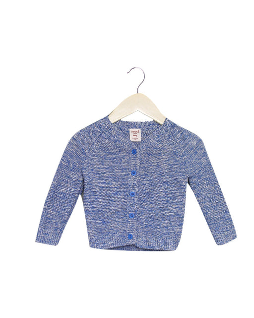 A Blue Cardigans from Seed in size 3-6M for boy. (Front View)