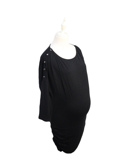 A Black Long Sleeve Dresses from Seraphine in size XS for maternity. (Front View)