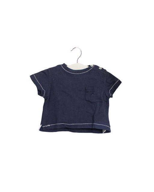 A Navy Short Sleeve T Shirts from Château de Sable in size 3-6M for boy. (Front View)