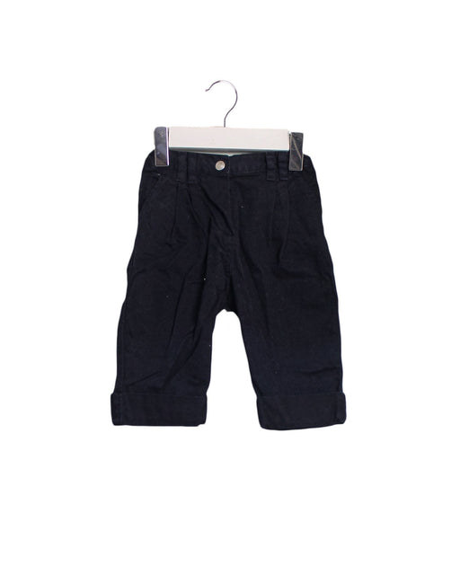 A Navy Casual Pants from Petit Bateau in size 3-6M for boy. (Front View)