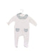 A White Onesies from Nanos in size 0-3M for girl. (Front View)