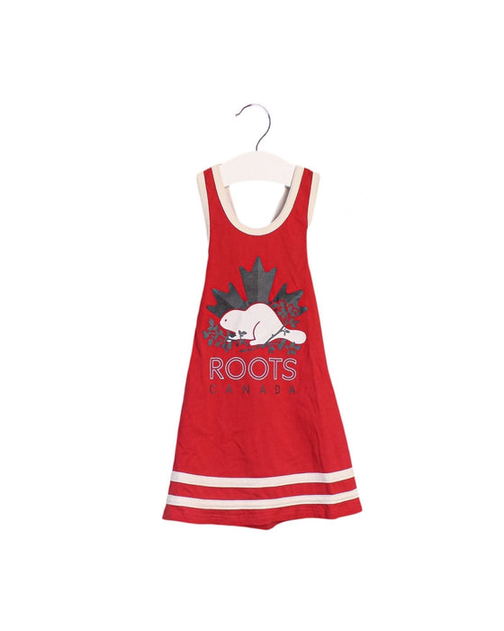 A Red Sleeveless Dresses from Roots in size 12-18M for girl. (Front View)