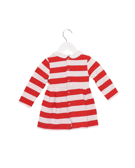 A Red Long Sleeve Dresses from Tommy Hilfiger in size 6-12M for girl. (Back View)