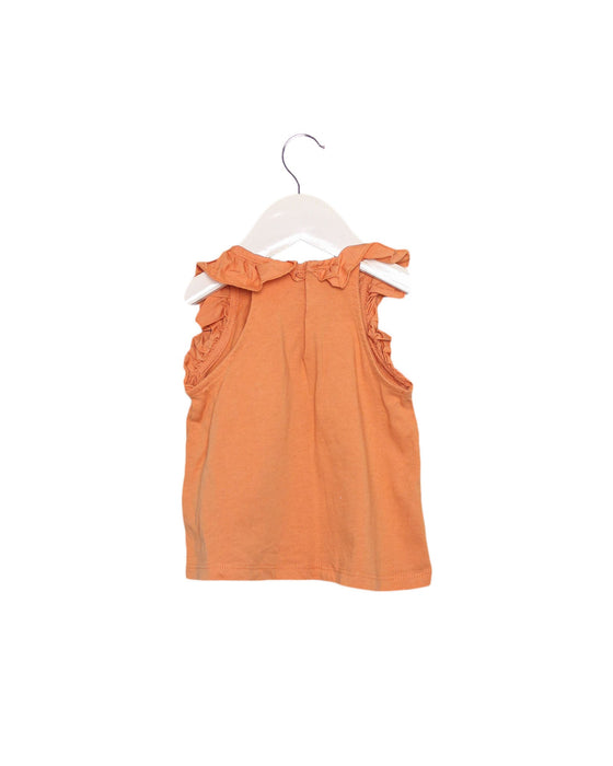 A Orange Sleeveless Tops from Seed in size 3-6M for girl. (Back View)