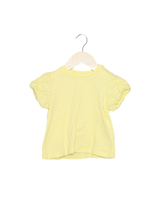 A Yellow Short Sleeve Tops from Seed in size 3-6M for girl. (Front View)