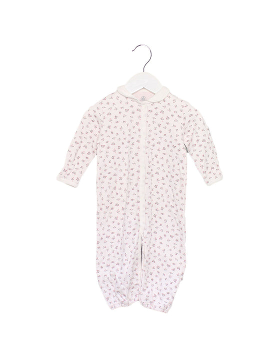 A Pink Long Sleeve Jumpsuits from Petit Bateau in size 3-6M for girl. (Front View)