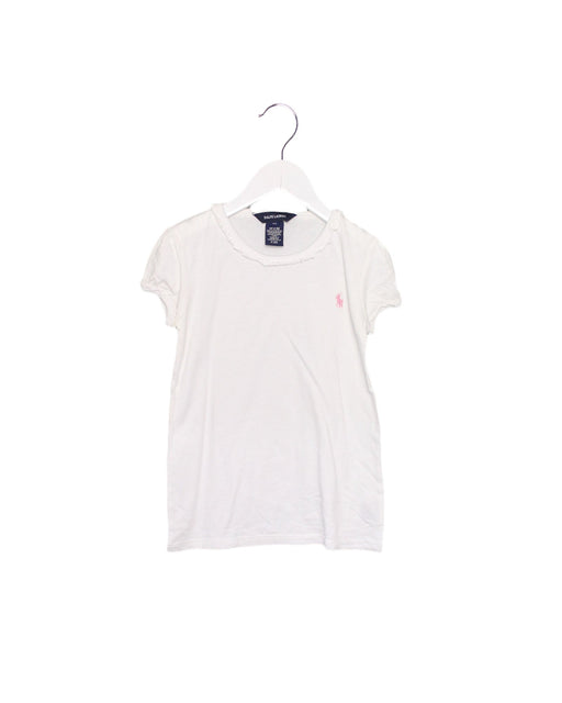 A White Short Sleeve Tops from Ralph Lauren in size 6T for girl. (Front View)