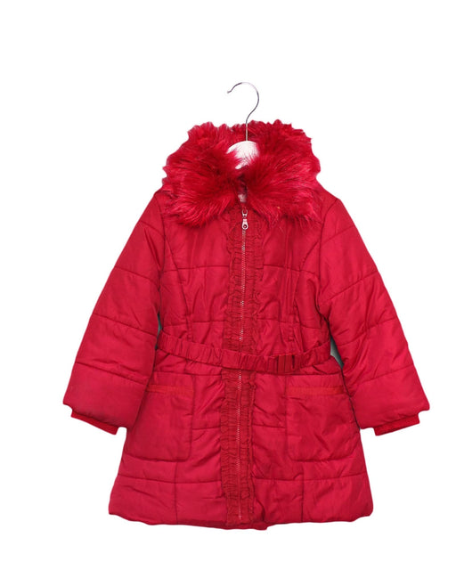 A Red Puffer/Quilted Coats & Outerwear from Monsoon in size 5T for girl. (Front View)