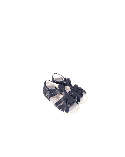 A Navy Sandals from Bobux in size 3T for girl. (Front View)
