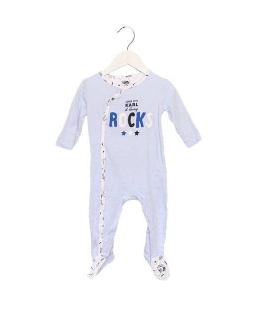 A Blue Onesies from Karl Lagerfeld in size 6-12M for boy. (Front View)