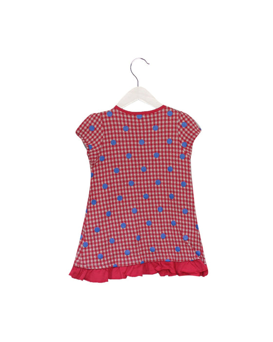 A Pink Short Sleeve Dresses from Miki House in size 2T for girl. (Back View)