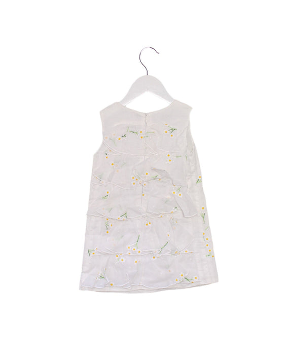 A White Sleeveless Dresses from I Pinco Pallino in size 2T for girl. (Back View)