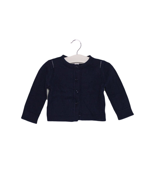 A Navy Cardigans from Burberry in size 3-6M for girl. (Front View)