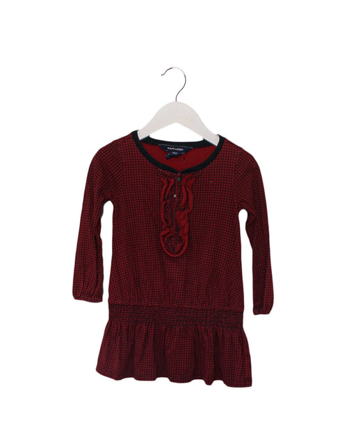A Red Long Sleeve Dresses from Ralph Lauren in size 2T for girl. (Front View)