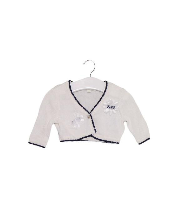 A White Cardigans from Nicholas & Bears in size 3-6M for girl. (Front View)