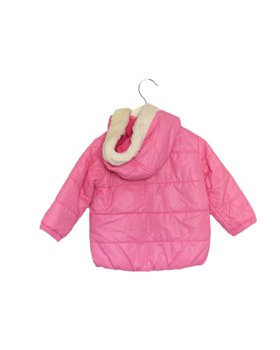 A Pink Puffer/Quilted Jackets from Miki House in size 12-18M for girl. (Back View)