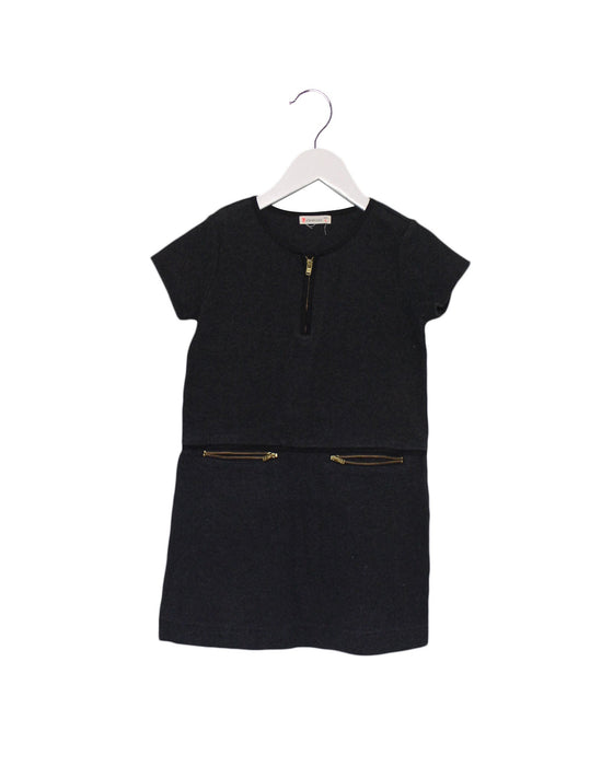 A Grey Short Sleeve Dresses from Crewcuts in size 6T for girl. (Front View)