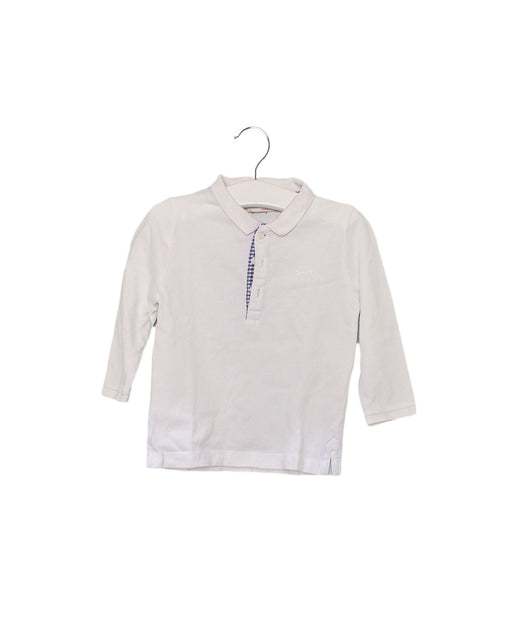 A White Long Sleeve Polos from Cyrillus in size 6-12M for boy. (Front View)