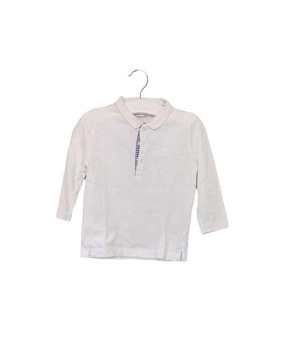 A White Long Sleeve Polos from Cyrillus in size 6-12M for boy. (Front View)