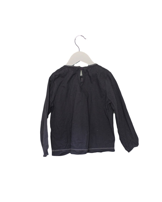 A Grey Long Sleeve Tops from Monoprix in size 4T for girl. (Back View)