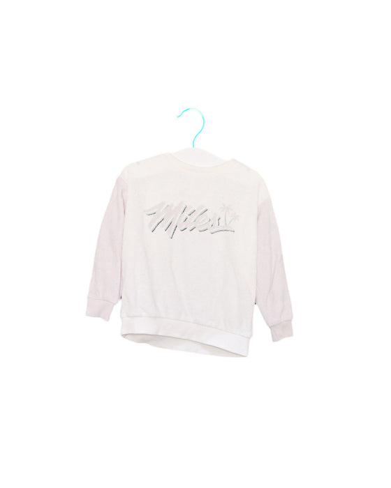 A White Crewneck Sweatshirts from Miles the Label in size 12-18M for girl. (Front View)