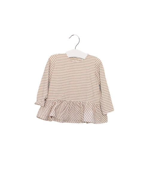 A Ivory Long Sleeve Tops from Miles the Label in size 6-12M for girl. (Front View)
