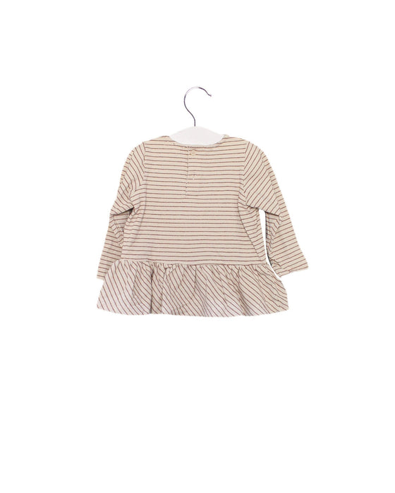 A Ivory Long Sleeve Tops from Miles the Label in size 6-12M for girl. (Back View)