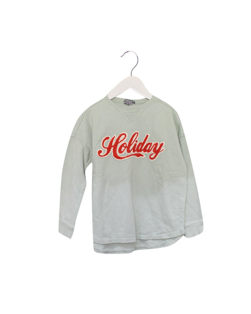 A Green Crewneck Sweatshirts from Bonpoint in size 6T for girl. (Front View)