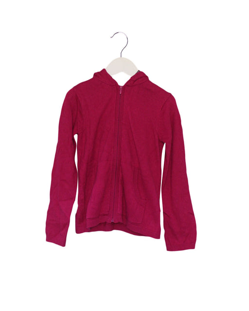 A Purple Zippered Sweatshirts from Jacadi in size 6T for girl. (Front View)