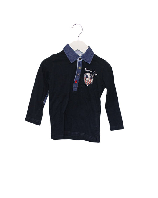 A Navy Long Sleeve Polos from IKKS in size 3T for boy. (Front View)