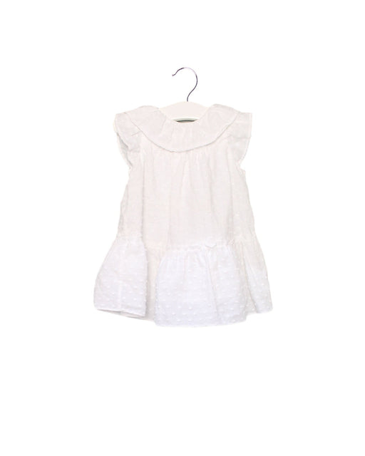 A White Short Sleeve Dresses from Nanos in size 6-12M for girl. (Front View)