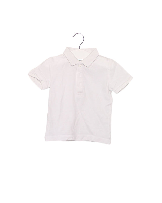 A White Short Sleeve Polos from Bout'Chou in size 3-6M for boy. (Front View)