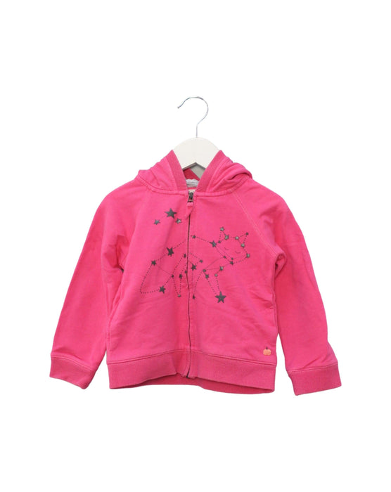 A Pink Zippered Sweatshirts from The Bonnie Mob in size 2T for girl. (Front View)