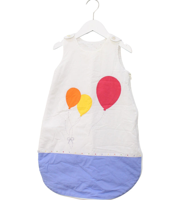 A White Sleepsacs from Jacadi in size 0-3M for neutral. (Front View)