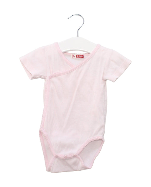 A Pink Short Sleeve Bodysuits from DPAM in size 3-6M for girl. (Front View)