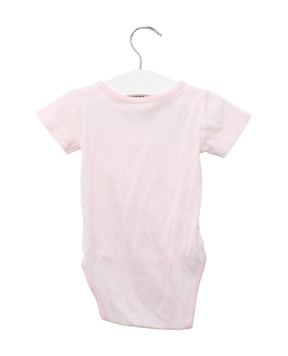 A Pink Short Sleeve Bodysuits from DPAM in size 3-6M for girl. (Back View)