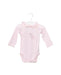 A Pink Long Sleeve Bodysuits from Petit Bateau in size 3-6M for girl. (Front View)