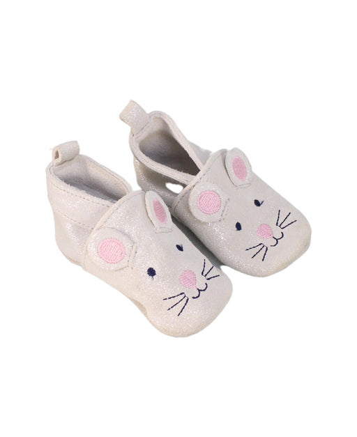 A Grey Booties from Jojo Maman Bébé in size 0-3M for girl. (Front View)