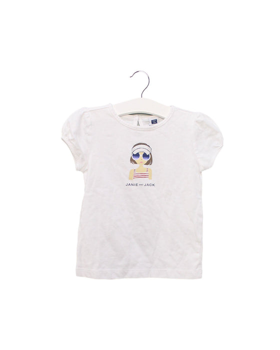 A White Short Sleeve Tops from Janie & Jack in size 2T for girl. (Front View)