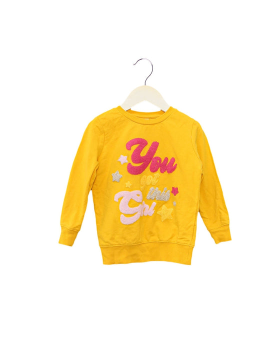 A Yellow Crewneck Sweatshirts from Seed in size 3T for girl. (Front View)