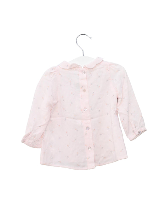 A Pink Long Sleeve Tops from Tartine et Chocolat in size 3-6M for girl. (Back View)