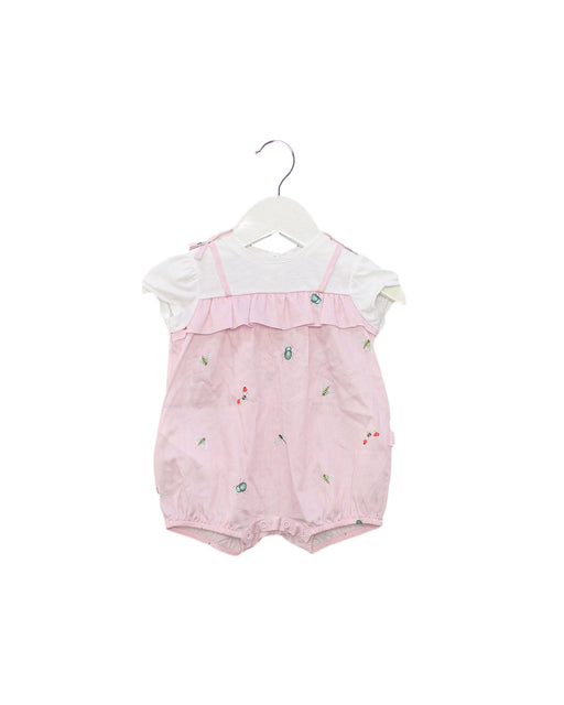 A Pink Rompers from Il Gufo in size 0-3M for girl. (Front View)
